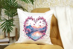 Watercolor Japanese Landscape Heart Clipart Bundle Product Image 6
