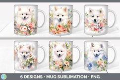 Bundle of six Wild Flowers Japanese Spitz Mug Wrap designs.