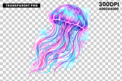 jellyfish png, sea creature, underwater clipart, watercolor jellyfish, ocean png, marine animal, ocean design, aquatic png, sublimation png, beach theme