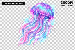 jellyfish png, sea creature, underwater clipart, watercolor jellyfish, ocean png, marine animal, ocean design, aquatic png, sublimation png, beach theme