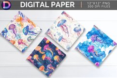 Watercolor Jellyfish Digital Paper Product Image 1