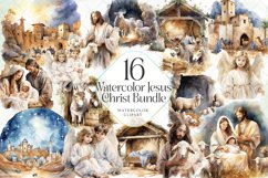 Watercolor Jesus Christ Bundle Clipart Product Image 1