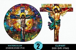 Stained Glass Jesus Cross Exquisite Clipart Product Image 1