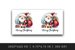 Watercolor jolly Santa Claus carrying sack gifts Merry Christmas quote print 20oz tumbler skinny mug wrap clipart t-shirt sublimation printable design
