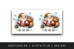 Watercolor jolly Santa Claus sack full gift snowflakes Ho Ho Ho quote print 20 oz tumbler skinny mug wrap clipart t-shirt sublimation printable design