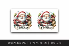 Watercolor jolly Santa Claus sack of gifts Merry Christmas quote print 20 oz tumbler skinny mug wrap clipart t-shirt sublimation printable design