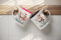 Watercolor jolly Santa Claus sack of gifts Merry Christmas quote print 20 oz tumbler skinny mug wrap clipart t-shirt sublimation printable design