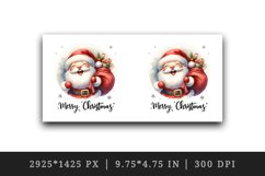 Watercolor jolly Santa Claus sack of gifts Merry Christmas quote print 20 oz tumbler skinny mug wrap clipart t-shirt sublimation printable design
