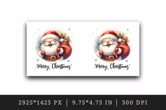 Watercolor jolly Santa Claus sack of gifts Merry Christmas quote print 20 oz tumbler skinny mug wrap clipart t-shirt sublimation printable design