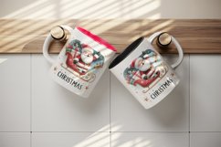 Watercolor jolly Santa Claus waves sleigh presents Christmas quote print 20 oz tumbler skinny mug wrap clipart t-shirt sublimation printable design
