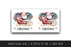 Watercolor jolly Santa Claus waves sleigh presents Christmas quote print 20 oz tumbler skinny mug wrap clipart t-shirt sublimation printable design