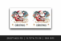 Watercolor jolly Santa Claus waves sleigh presents Christmas quote print 20 oz tumbler skinny mug wrap clipart t-shirt sublimation printable design