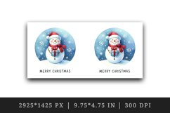 Watercolor jolly snowman gift snowflakes around Merry Christmas quote print 20 oz tumbler skinny mug wrap clipart t-shirt sublimation printable design