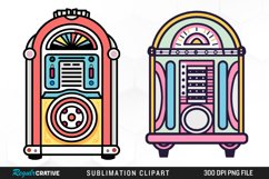 Watercolor Jukebox Illustration Clipart Product Image 1