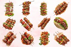 Watercolor Kebab Clipart Bundle Product Image 2