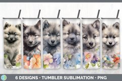 Bundle of six Wild Flowers Keeshonden Tumbler designs.
