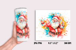 Watercolor Kind Santa Claus Tumbler Wrap Sublimation Design Product Image 2
