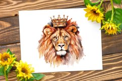 King Lion Watercolor Sublimation Clipart Product Image 9