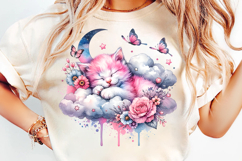 watercolor kitten flower png, baby cat clipart, floral kitten watercolor, nursery cat sublimation, pastel kitten png, dreamy kitten clipart, watercolor kitten printable, kitten cloud art, baby shower kitten png, floral animal design