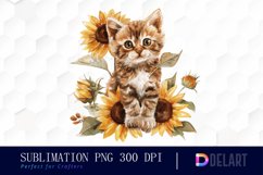 Kitten Sunflower PNG Clipart Product Image 1