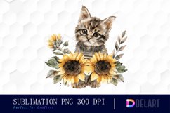 Kitten Sunflower Graphics Clipart Product Image 1