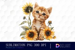 Kitten Sunflower PNG Clipart Product Image 1
