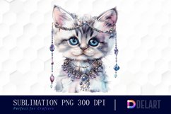 Kitten With Jewellery Sublimation PNG Clipart Product Image 1