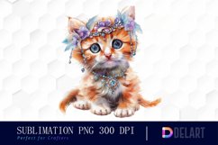Kitten With Jewellery Sublimation PNG Clipart Product Image 1