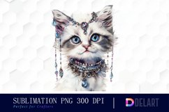 Kitten With Jewellery Illustration Clipart Product Image 1