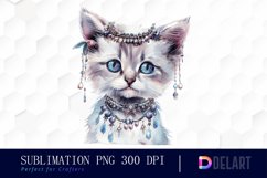 Kitten With Jewellery Sublimation PNG Clipart Product Image 1