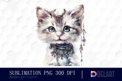 Kitten With Jewellery Sublimation PNG Clipart Product Image 1
