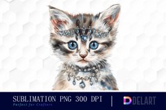 Kitten With Jewellery Illustration Clipart Product Image 1
