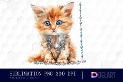 Kitten With Jewellery Illustration Clipart Product Image 1
