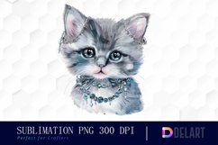 Kitten With Jewellery Sublimation PNG Clipart Product Image 1
