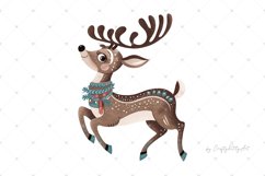 Cute Christmas Reindeer PNG Sticker and Sublimation Clipart Product Image 2