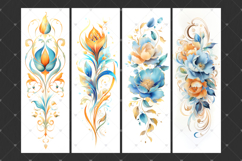 Fantasy abstract flowers. Printable watercolor bookmarks Product Image 3