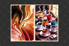 Coffee junk journal pages, Watercolor coffee cup backgrounds Product Image 2