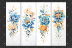 Fantasy abstract flowers. Printable watercolor bookmarks Product Image 4