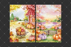 Fall junk journal pages, Watercolor pumpkin, Autumn Harvest Product Image 2