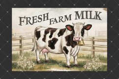 Fresh Farm Milk Cow, Vintage inspired JPG illustrations Product Image 2