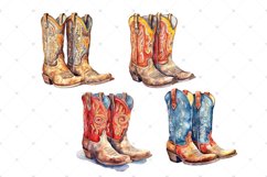 Cowboy Boots Watercolor PNG clipart Retro Western Wild West Product Image 2