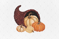 Thanksgiving cornucopia PNG Clipart, Fall Watercolor Pumpkin Product Image 3