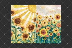 Floral junk journal pages, Watercolor sunflower fields Product Image 2