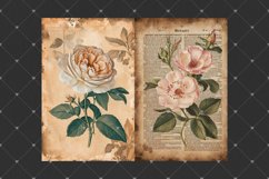 Rose junk journals, Vintage ephemera botanical illustrations Product Image 2
