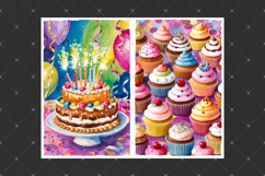 Cupcakes junk journal pages, Watercolor sweets backgrounds Product Image 3