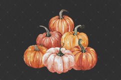Pumpkin PNG Clipart, Vintage Watercolor Pile of Pumpkins Product Image 3
