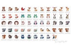 Cute watercolor forest creatures, Animals PNG clipart bundle Product Image 4
