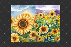 Floral junk journal pages, Watercolor sunflower fields Product Image 3