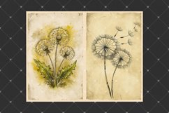 Dandelion junk journal pages, Ephemera vintage inspired arts Product Image 4