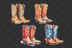 Cowboy Boots Watercolor PNG clipart Retro Western Wild West Product Image 3
